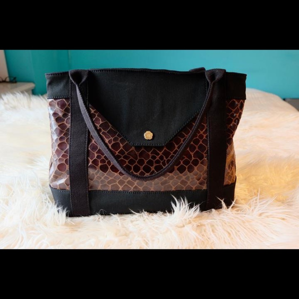 Eric Javits Brown Crocodile Bag